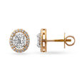 Classy Traditional Rose Gold and Diamond Stud Earrings,,hi-res 2