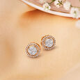 Radiant Rose Gold Diamond Stud Earrings for Women 