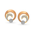 Alluring Cluster Diamond Stud Earrings in Yellow and Rose Gold,,hi-res 