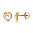 Alluring Cluster Diamond Stud Earrings in Yellow and Rose Gold,,hi-res 2
