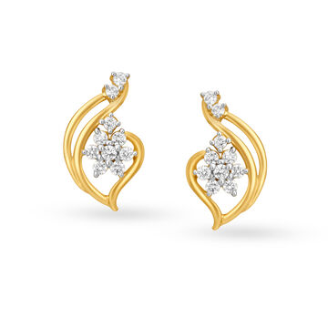 Spectacular Floral Diamond Stud Earrings
