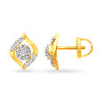 Classic Solitaire Look Gold and Diamond Stud Earrings,,hi-res 2