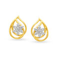 Glossy Seven Stone Gold and Diamond Stud Earrings,,hi-res 