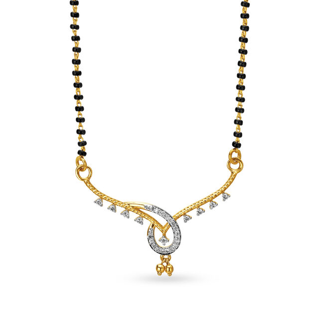 Classic Subtle Gold and Diamond Mangalsutra,,hi-res 