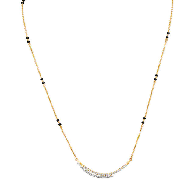 Modern Dual Tone Sleek Diamond Mangalsutra,,hi-res 2