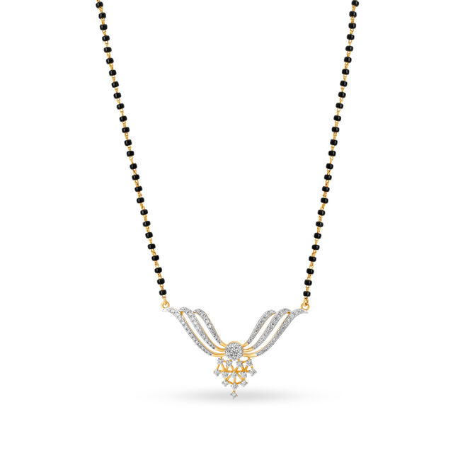 Stunning Web Diamond Mangalsutra,,hi-res 2