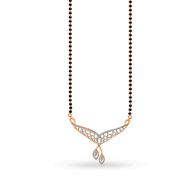 Mesh Diamond Mangalsutra in Rose Gold,,hi-res 2