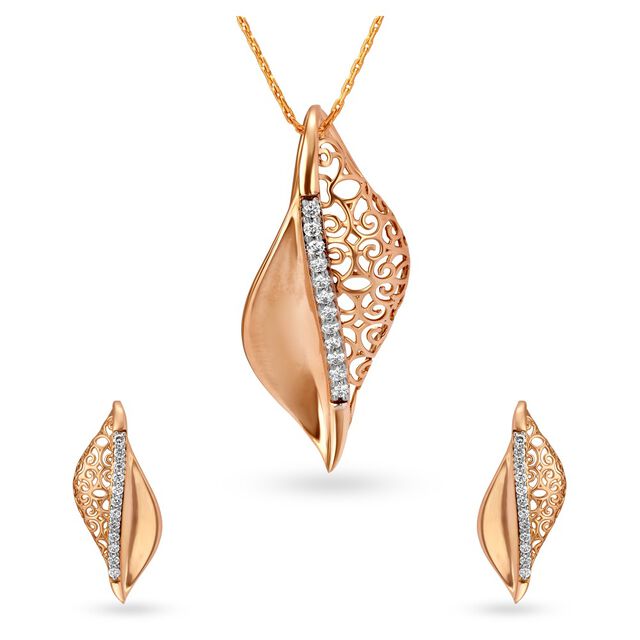 18 Karat Gold and Diamond Pendant Set,,hi-res 