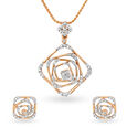 Hypnotic Rose Gold and Diamond Pendant and Earrings Set,,hi-res 