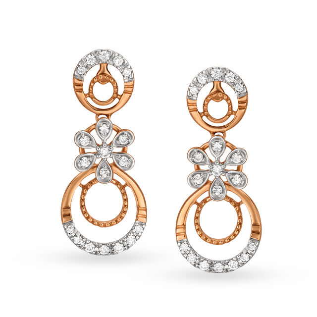 Sparkly Floral Rose Gold and Diamond Necklace Set 3