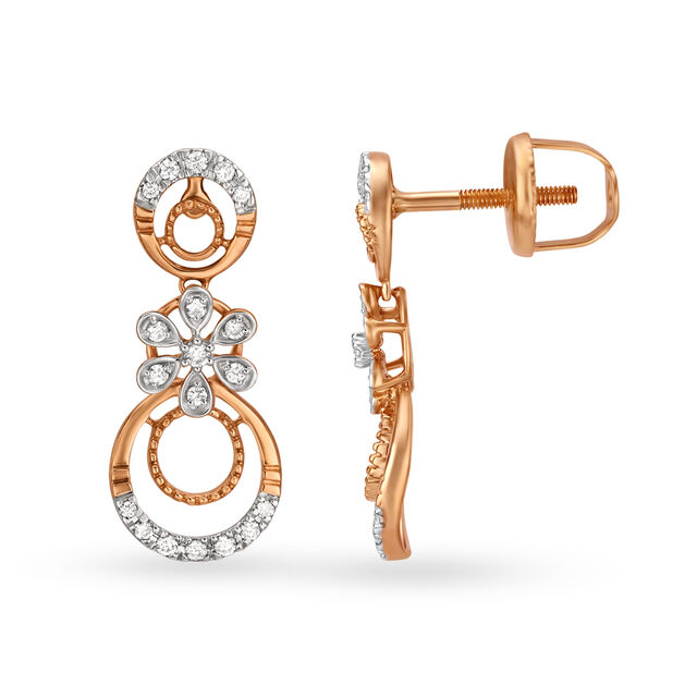 Sparkly Floral Rose Gold and Diamond Necklace Set 4