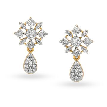 Decadent 18 Karat Yellow Gold And Diamond Earrings