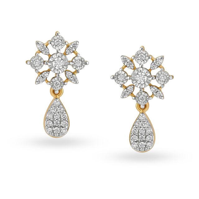 Decadent 18 Karat Yellow Gold And Diamond Earrings,,hi-res 