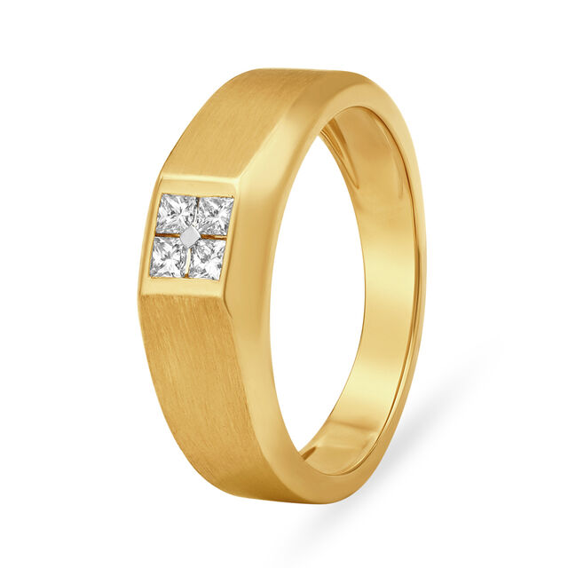 Modern Matte Diamond Finger Ring 