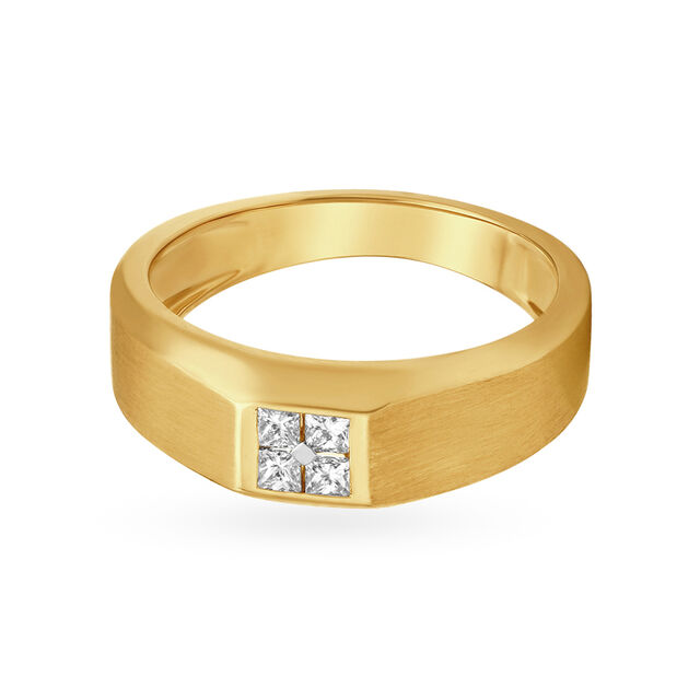Modern Matte Diamond Finger Ring 2
