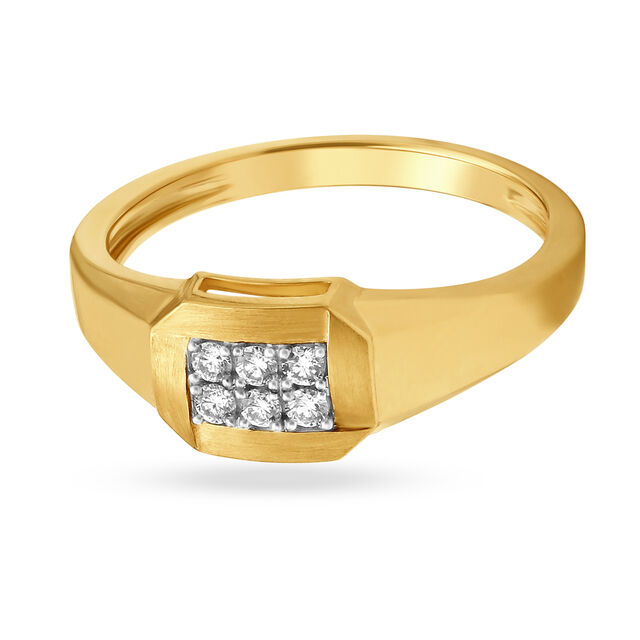 Striking 18 Karat Yellow Gold And Diamond Finger Ring 2
