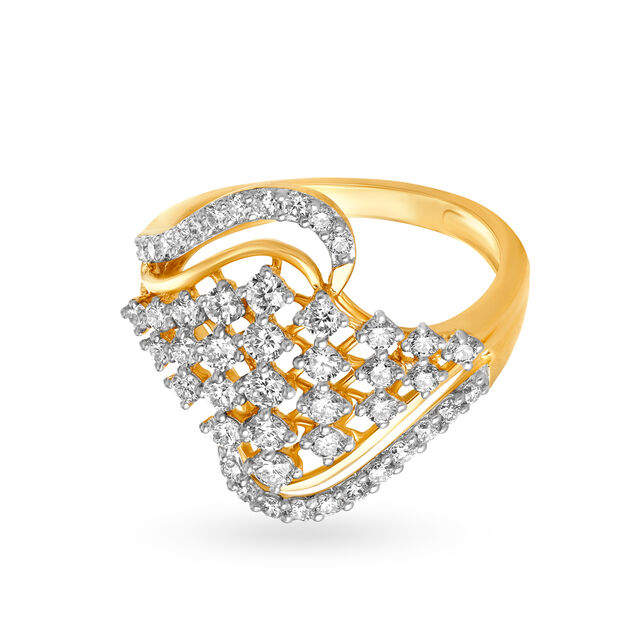 Mesmerizing 18 Karat Yellow Gold And Diamond Statement Ring 2