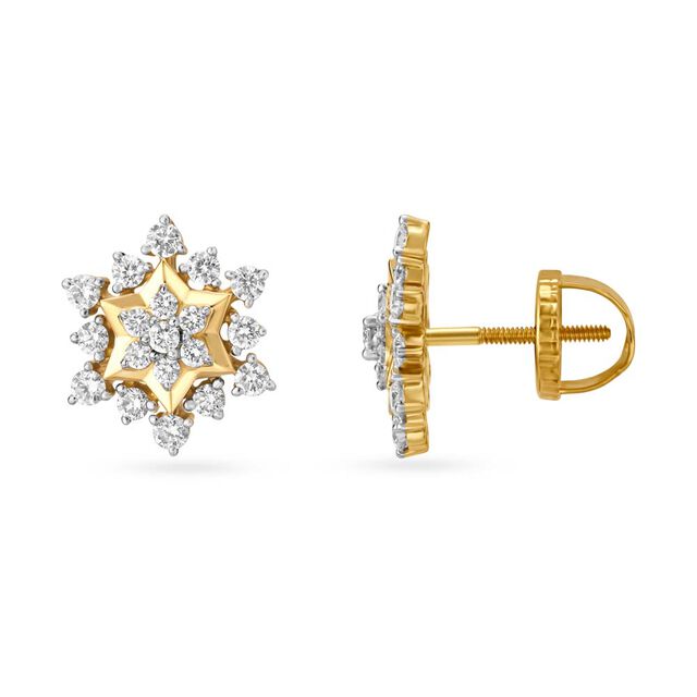 Star Shape Diamond Stud Earrings 2