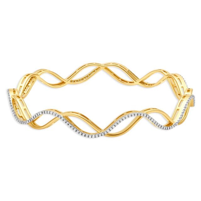 18 Karat Gold Studded Bangle,,hi-res 