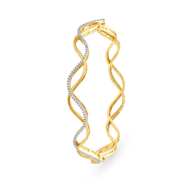 Diamond Bangles Pattern Embellished Zig Zag Pattern Diamond Bangle