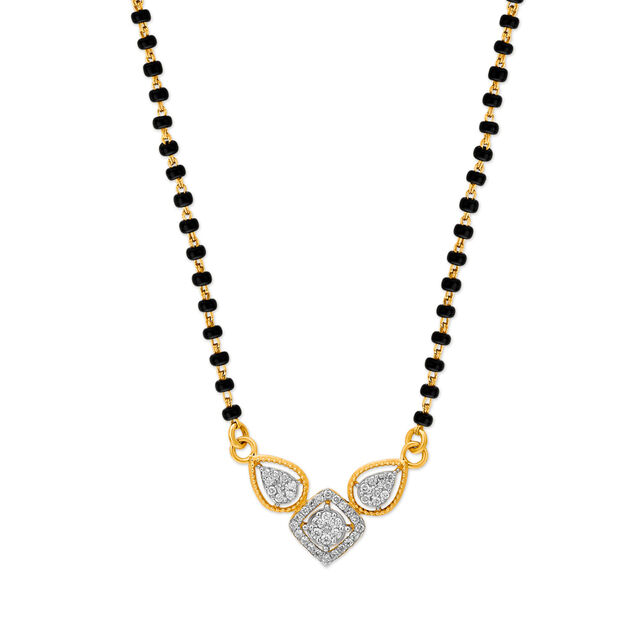 Geometric Diamond Mangalsutra,,hi-res 2