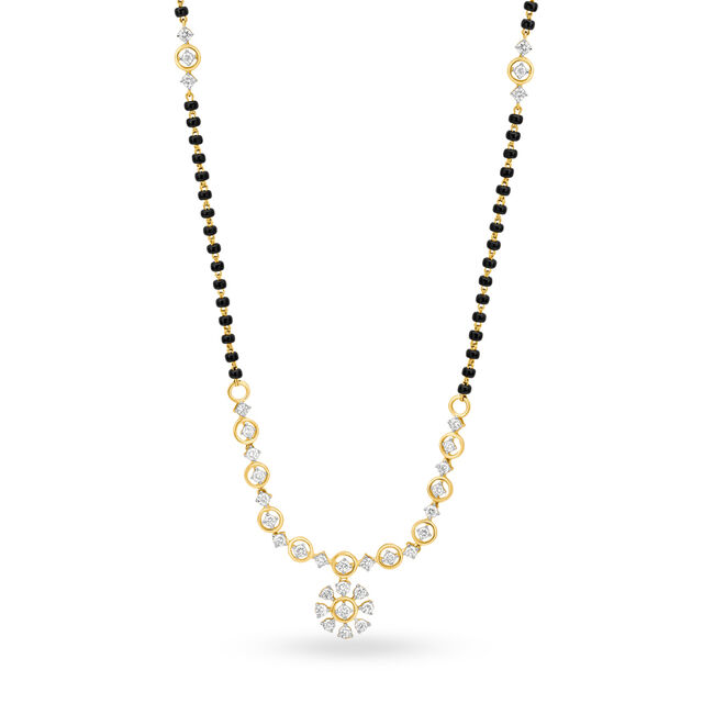 Floral Diamond Mangalsutra,,hi-res 2
