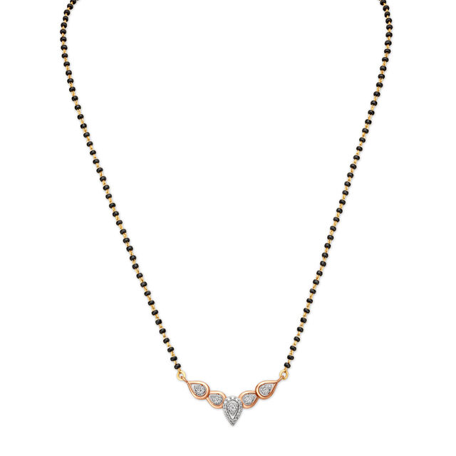 Quaint Leaf Motif Diamond Mangalsutra 2
