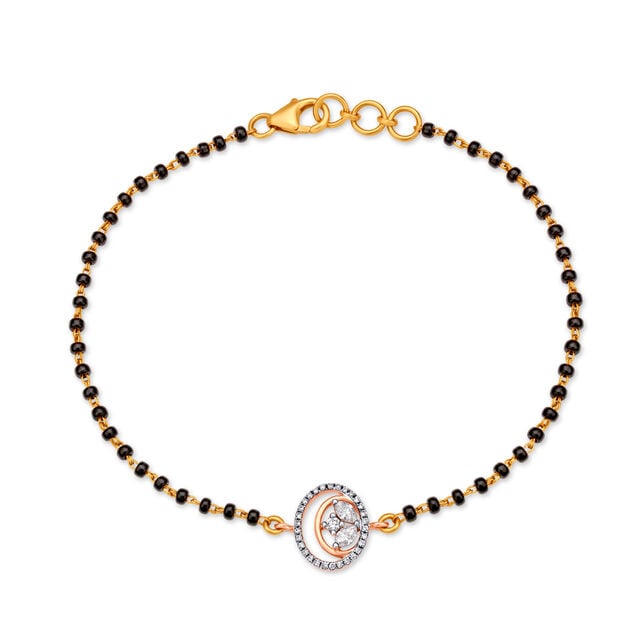 Elegant Diamond Mangalsutra Bracelet in a Combination of Yellow and Rose Gold,,hi-res 