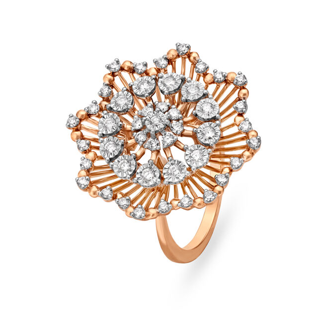 Magnificent Cocktail Look Rose Gold and Diamond Ring,,hi-res 