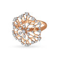 Hypnotic Diamond Embellished Floral Gold Finger Ring 2