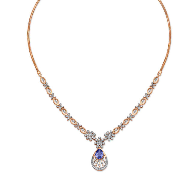 Exquisite Floral Diamond Necklace in Rose Gold 2