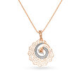 Peacock Inspired Rose Gold and Diamond Pendant 