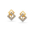 Elegant Geometric Diamond Stud Earrings 