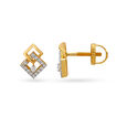 Subtle Geometric Gold and Diamond Stud Earrings,,hi-res 2