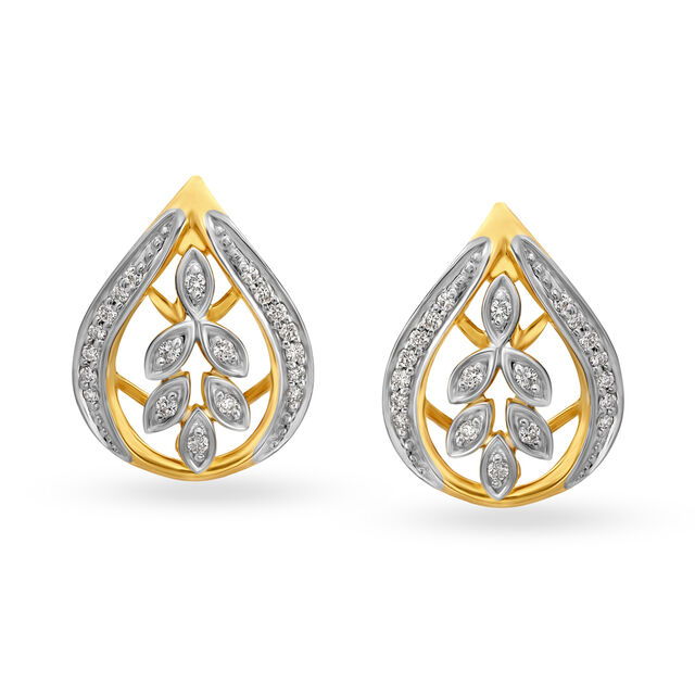 Lush Teardrop Gold Stud Earrings,,hi-res