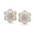 Resplendent Floral Gold and Diamond Stud Earrings,,hi-res 