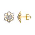 Resplendent Floral Gold and Diamond Stud Earrings,,hi-res 2
