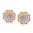 Ethereal 18 Karat Rose Gold And Diamond Floral Studs,,hi-res 