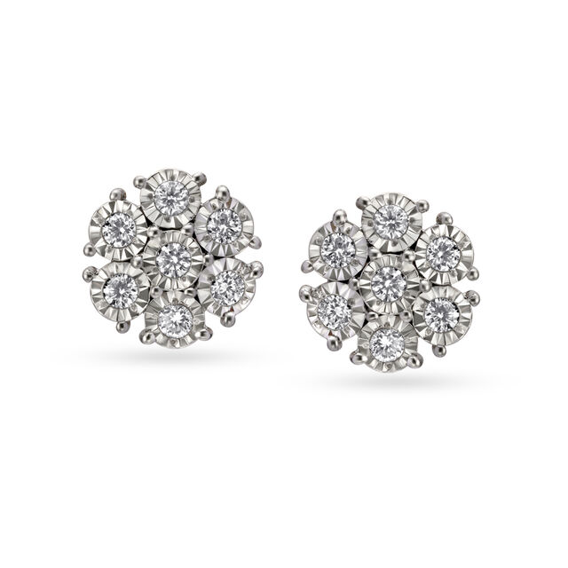 Ethereal 18 Karat Rose Gold And Diamond Floral Studs,,hi-res 3
