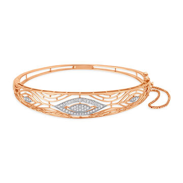 Enchanting Nature Inspired Diamond Bangle in White and Rose Gold