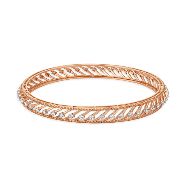Glamorous Diamond and Rose Gold Bangle,,hi-res 