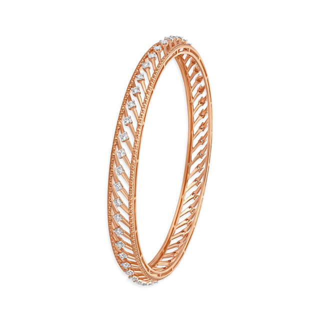 Glamorous Diamond and Rose Gold Bangle,,hi-res 2