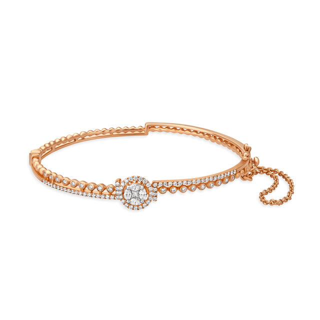 Timeless White And Rose Gold Diamond Studded Bangle 