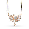 Splendid Peacock Diamond Mangalsutra in Rose Gold 