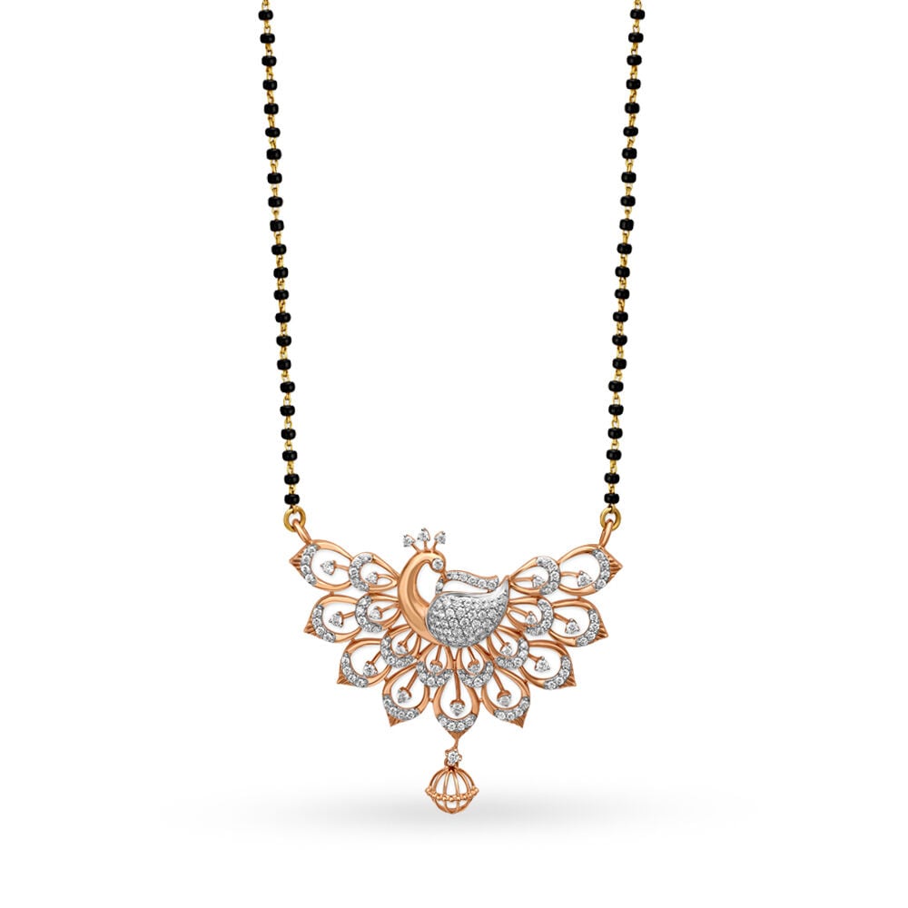 Buy Splendid Peacock Diamond Mangalsutra in Rose Gold at Best Price Tanishq US