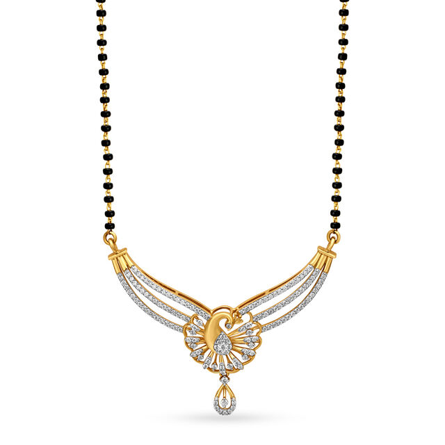 Majestic Peacock Diamond Mangalsutra,,hi-res 