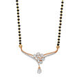 Stylish Yellow And Rose Gold Diamond Floral Mangalsutra 