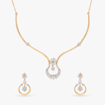Floral Elegance Diamond Necklace Set