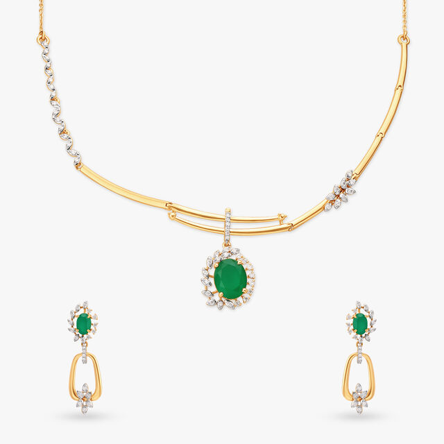 Sophisticated Serenity Diamond Necklace Set 