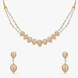 Enchanting Leaves Diamond Necklace Set 